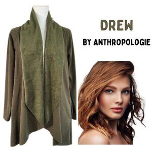 DREW ANTHROPOLOGIE Army Green Open Front Cardigan - Women's M
